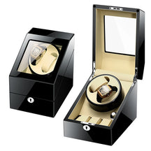 Wooden Watch Storage Box 6 Slots Automatic Winding Battery Mechanical Watches Winder Case Leather