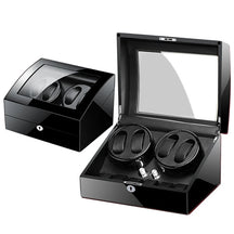 Wooden Watch Storage Box 6 Slots Automatic Winding Battery Mechanical Watches Winder Case Leather