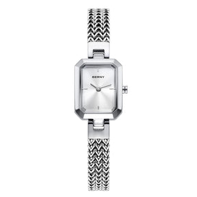 BERNY Women’s Square Watch – Minimalist Quartz, Stainless Steel