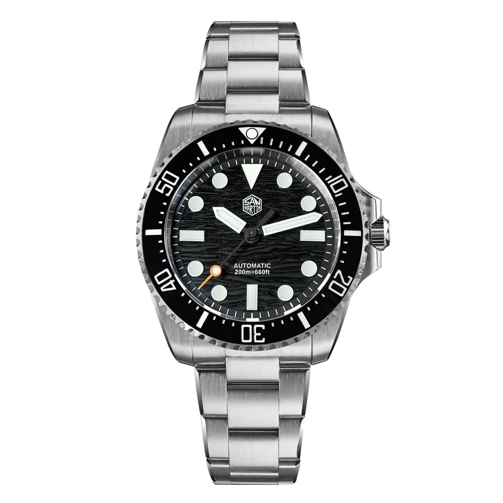 San Martin SN0126 Men’s Dive Watch 38mm – Miyota 90S5 Automatic, Wave Dial, 200m Water Resistant
