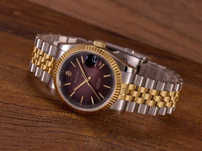 Baltany S4084 Men’s Automatic Dress Watch 36mm – Gold Tone, Fluted Bezel, NH35, Luminous, Date