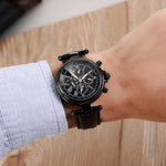 BERNY Men’s Automatic Dress Watch – Sun & Moon Phase, Leather Strap