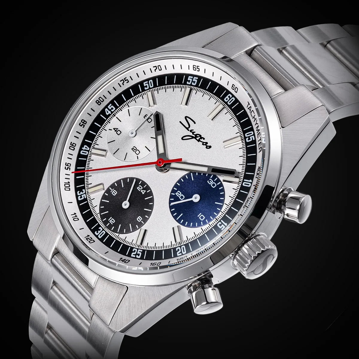 Sugess S465 Men’s Chronograph Watch 38mm – Mechanical, Gooseneck Movement, Sapphire Crystal, Roulette Dial
