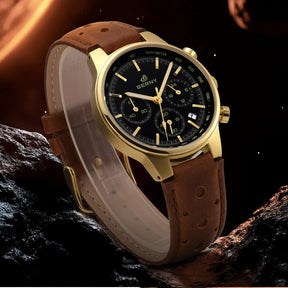 BERNY Men’s Chronograph Watch – Luxury Quartz, Sapphire, Waterproof