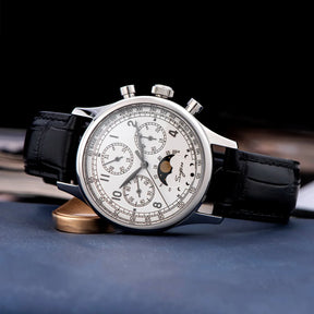 Sugess Men’s Chronograph Watch – ST1908 Mechanical, Moonphase, Swan Neck, Sapphire Crystal