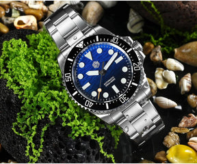 San Martin SN0126 Men’s Dive Watch 38mm – Miyota 90S5 Automatic, Wave Dial, 200m Water Resistant