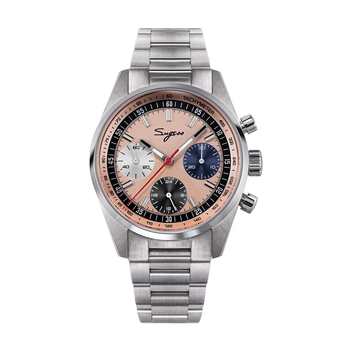 Sugess S465 Men’s Chronograph Watch 38mm – Mechanical, Gooseneck Movement, Sapphire Crystal, Roulette Dial