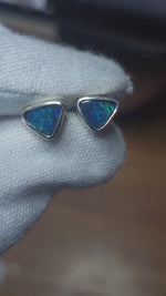 0.88ct Ligthning Ridge Opal Sterling Silver Stud Earrings