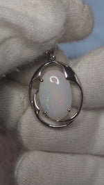 3.00ct Coober Pedy Opal Sterling Silver Pendant Necklace