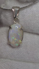 2.75cts Coober Pedy Solid Opal Sterlimg Silver Pendant Necklace