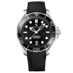 Time & Lustre PAGANI DESIGN 1685 automatic diving watch with a black textured dial and black fabric strap