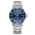Time & Lustre Pagani Design 1685 automatic diving watch with a blue wave-pattern dial and stainless steel bracelet.